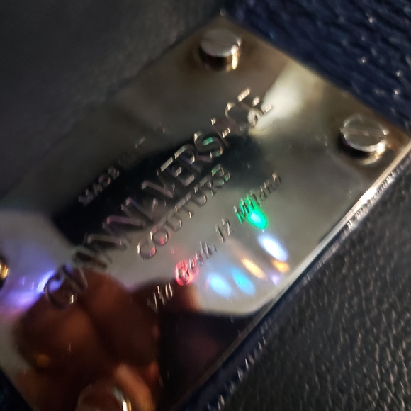 GIANNI VERSACE COUTURE CHAIN & NAVY PATENT LEATHER BELT | RARE |SIZE 90/36 - Picture 9 of 9